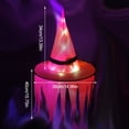 thumbnail image 3 of Sombrero con luces LED para vacaciones de Halloween que brilla intensamente, se puede usar en la cabeza o como colgante, sombrero de bruja, Kits de decoración para fiestas Gran zigzag rojo más luz Billuyoard HA007401-02, 3 of 6