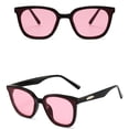thumbnail image 3 of TIEVOSA Lunettes de Soleil pour Femmes Mode Rétro Lunettes de Soleil Carrées Style Net Rouge Personnalité (Rose), 3 of 3