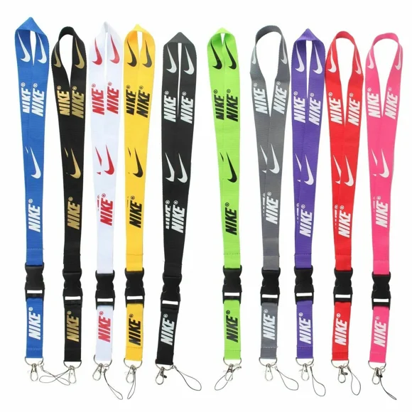 Nike 10 Pieces Set Lanyard Detachable Keychain Badge ID 10-Pack Multicolor - Durable and Stylish Lanyards for Keys, Badges, and IDs