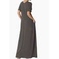 thumbnail image 4 of TheMogan Women's PLUS Soft Jersey Oversized V-Neck Short Sleeve Maxi Dress W Pocket, 4 of 6