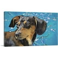 thumbnail image 1 of ARTCANVAS Dachshund Dog Breed Blue White Flowers Canvas Art Print - Size: 60" x 40" (1.50" Deep) (3-Piece), 1 of 9