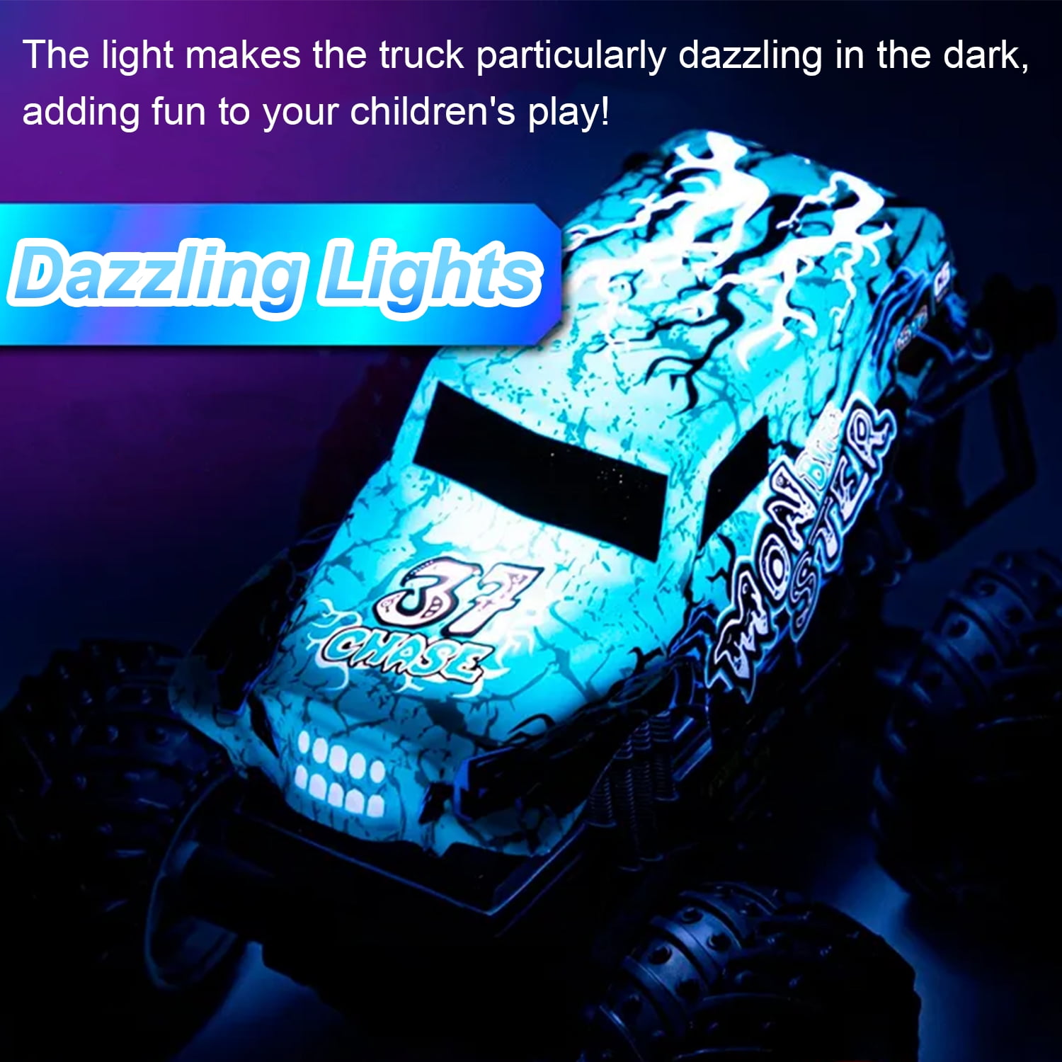 VKFVKF RC Monster Truck Toys, Remote Control Cars for Kids, Dinosaur RC Cars with Light & Music,Stunt, 360° Spin, Walk Upright