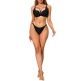 thumbnail image 2 of INSPIRE CHIC Women's French Lace Bra Full Coverage Push Up Minimizer Underwire Lingerie D 46 Black, 2 of 5