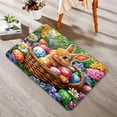thumbnail image 3 of Easter Bunny & Egg Flannel Non-Slip Rug, Washable Farmhouse Mat for Kitchen Laundry Room Bathroom Decor, 3 of 15