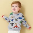 thumbnail image 3 of NLVRBC Toddler Boys Dinosaur Sweatshirt 2-Pack Kids Cotton Tiger Graphic Pullover Tops 3T, 3 of 8