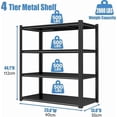 thumbnail image 2 of 24" W Storage Shelves Metal Garage Shelving Unit 4-Tier Metal Shelf Adjustable Storage Rack for Basement, Warehouse, Pantry, Closet, Kitchen 44" H x 24" W x 14" D, Black, 2 of 9