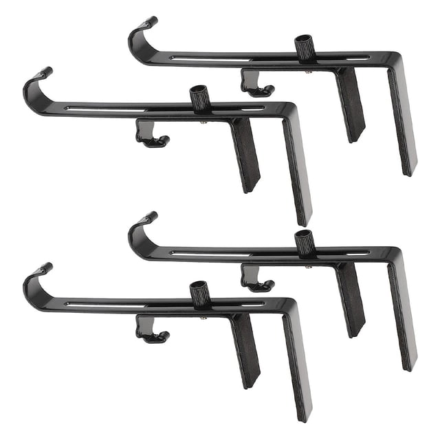 ZheElen 4piece Space Saving Stocking Hangers For Mantel Christmas Stocking Easy Installation Sleek Black 4PCS 1Set