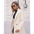 thumbnail image 4 of PUWEI Women's Casual Lapel Collar Wool Coat Single-Breasted Peacoat with Pockets, 4 of 7