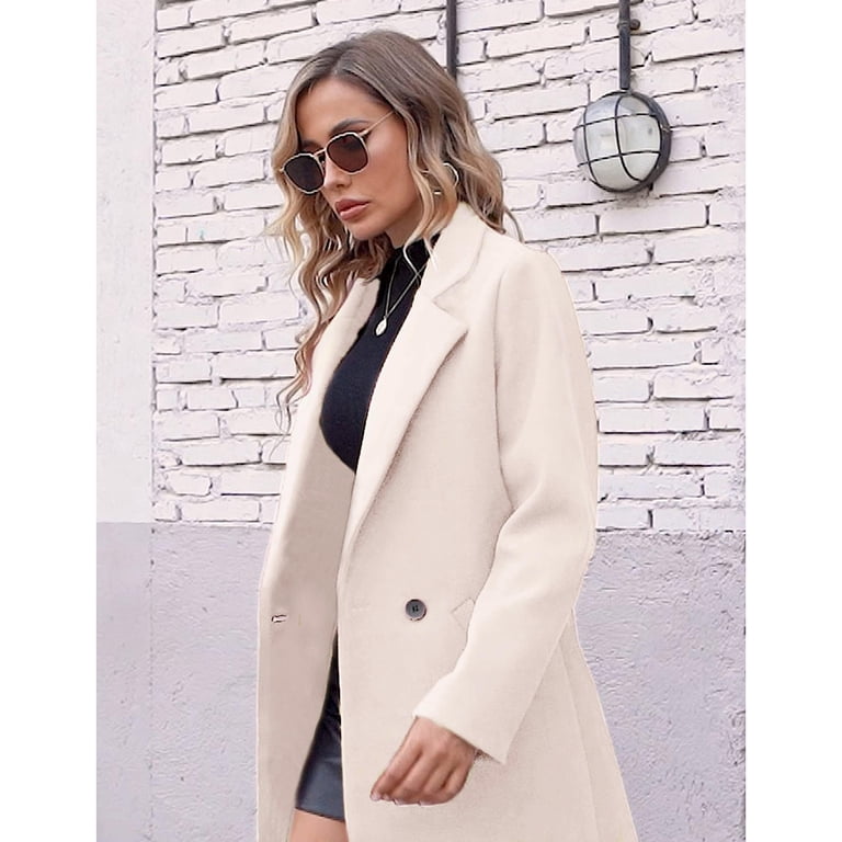 Women's Winter Peacoat – Stand Collar Single-Breasted Trench