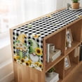 thumbnail image 6 of Table Runners 70 Inches Long Dress Scarves, Spring Gnomes Farmhouse Coffee/Dining/Kitchen Table Decor, Holiday Table Runner, Botanical Budding Sunflowers Buffalo Plaid 13x70 Inch, 6 of 9