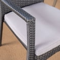 thumbnail image 6 of Aden Outdoor 5 Piece Acacia Wood and Wicker Dining Set with Cushions, Gray, Gray, 6 of 7