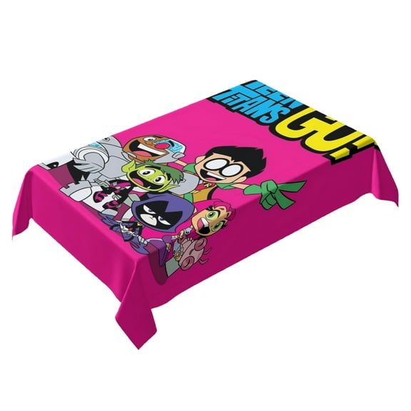 Teen Titans Go-theme square tablecloth has an iconic print, fits most tables, and is easy to care for perfect gifts for fans friends and family，55" x 71"（140*180cm）