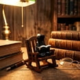 thumbnail image 4 of Pnmtdaia Halloween Black Cloak Reaper Resin Figurine on Rocking Chair, Faceless Grim Reaper Reading Book Statue, Spooky Desktop Ornament for Halloween Themed Home Decor, 4 of 5