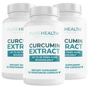 Curcumin Extract, High Absorption Turmeric Supplement  for Immune Support & Joint Support by PureHealth Research x3