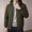 Army Green Coats for Men, variant on Mens Diamond Quilted Hooded Bomber Jacket Full Zip Warm Light Padded Coat for Mild Winter Daily Outdoor Casual Looks Army Green S