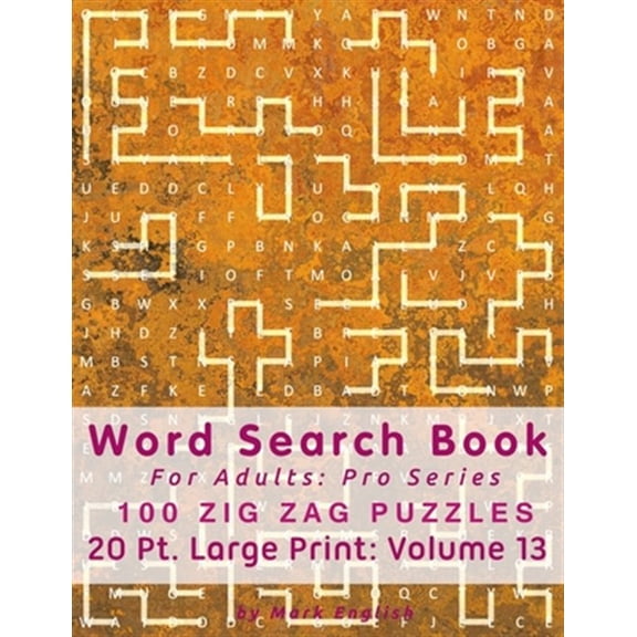 Pre-Owned Word Search Book For Adults: Pro Series, 100 Zig Zag Puzzles, 20 Pt. Large Print, Vol.13