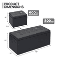thumbnail image 3 of MoNiBloom Set of 3 PU Leather Storage Ottoman Bench Cube Set, Tufted Ottomans Toy Chest Storage Boxes Footrest Stools Bench for Living Room, Entryway, Hallway, Black, 3 of 9