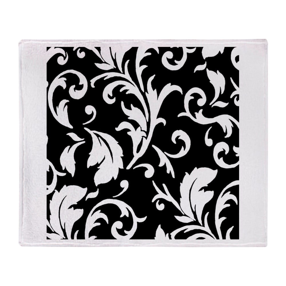 CafePress BLACK AND WHITE DAMASK Throw Blanket Soft Fleece Throw Blanket, 50"x60" Stadium