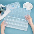 thumbnail image 3 of 4 Pack 24 Grids Plastic Storage Box Jewellery Boxes with Adjustable Dividers Hook Design Large Clear Plastic Bead Earring Storage Container(2 Mixed Size), 3 of 8
