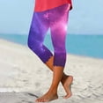 thumbnail image 2 of DDAPJ pyju Capri Leggings for Women 2025 Trendy Summer Cropped Pants Elastic Waist Slim Fit Yoga Bottom Pants Trendy 3D Print Casual Workout Capris Clearance Sale Multicolor M, 2 of 6