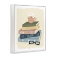 thumbnail image 3 of Stupell Industries Minimal Book Stack with Glasses White Framed Giclee Art, design by Sandra Picco, 14 x 11, 3 of 8