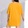 thumbnail image 3 of Tauxra Robe Décontractée pour Femme Grande Taille, Couleur Unie, Manches Courtes, Col Rond, Robe Maxi Fluide d'Été pour Plage, Fête, Tenue Quotidienne, 3 of 8