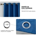 thumbnail image 4 of Lino Cortinas Blackout con Aislamiento Térmico, 100% Blackout y Ojal Superior Cortina para Recámara y Ventana de Sala, Capa Trasera de Revestimiento Gris, 2 Paneles, 132 x 213.3 cm, Azul, 4 of 13