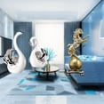 thumbnail image 2 of 2 Pieces Swan Figurine Horse Statue Desktop Ornaments Modern Ceramic Resin for Living Room Shelf Decoration, 2 of 8