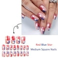 thumbnail image 6 of Independence Day French Tip Press on Nail Short Square Fake Nail Glues on Nail Artificial False Nail for Nail Decors, 6 of 7