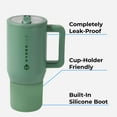 thumbnail image 2 of HydroJug Traveler - Botella de agua con asa y pajita abatible - Cabe en portavasos, vaso resistente a fugas, reutilizable, aislado, de acero inoxidable y base de goma - Regalos para mujeres y hombres, 2 of 4
