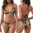 thumbnail image 3 of Lsque Cat Hiding In Potted Plants Pattern Women Two Piece Swimsuit Sexy Swimwear Halter String Triangle Bikini Sets, 3 of 6