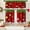 Christmas Red Ball, variant on Christmas Tree Plaid Kitchen Curtains with Valance and Tier Sets 36 Inch, 3 Pieces Leaf Pine Black Rod Pocket Drapes Window Treatment Curtains for Kitchen Over Sink Bed Room Decor