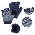 thumbnail image 3 of Unique Bargains Yoga Gloves Non-slip Fingerless Pilates Gloves One Size Cyan Blue, 3 of 5