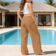 thumbnail image 4 of Bmisegm Comfy Pants for Girls Stylish and Comfortable Casual Soft Everyday Wear with Elastic Waist Modern Design Girls Trousers for Age 4-15 Gold_002,8-9 Years, 4 of 6
