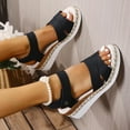 thumbnail image 4 of SYMOID Womens Fashion Casual Wedge Espadrilles Sandals with Adjustable Straps and Metal Ornament, 5.5cm Heel,Black,Size 40, 4 of 7