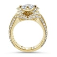 thumbnail image 3 of Dreamofdazzles Jewels 925 Sterling Silver 2.00 Ct Round Cut Diamond Flower Wedding Engagement Thanksgiving Christmas Bridal Ring Set 14K Yellow Gold Plated For Women's -9, 3 of 5