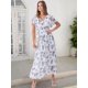 thumbnail image 2 of Vestido largo ANRABESS con estampado floral y cuello en V de chifón para mujer, 2 of 6