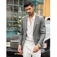 thumbnail image 2 of COOFANDY Men Suit Jacket Linen Slim Fit Sport Coat Business Fashion Daily Blazer, 2 of 6