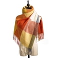 thumbnail image 1 of Bufanda larga a cuadros para mujer, bufanda gruesa de gran tamaño, cálida, para invierno y otoño, bufandas grandes a cuadros, chal, bufanda de cachemira, bufanda de invierno a cuadros, 1 of 5
