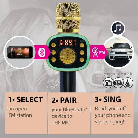 Singing Machine - Carpool Karaoke The Mic 2.0 Karaoke System - Gold