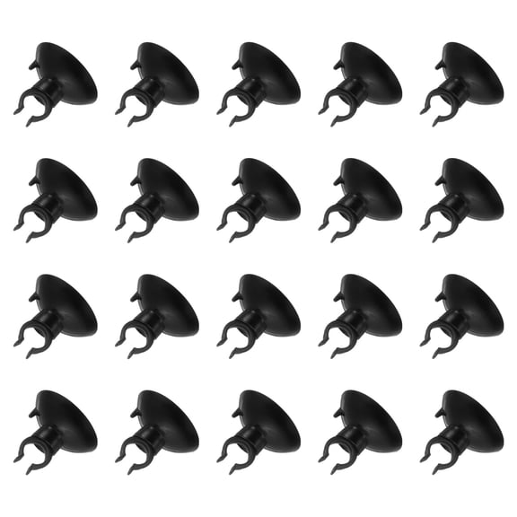 20Pcs Aquarium Suction Cup Clips, 10mm Airline Tube Holders Clamps Cup Holder Sucker Tube Sucker for ID Airline Tubing Fish Tank, Black