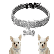KelaJuan Animal Dog Collar,Diamond Bling Sparkly  Adjustable Collar Necklace for All Pet Dogs