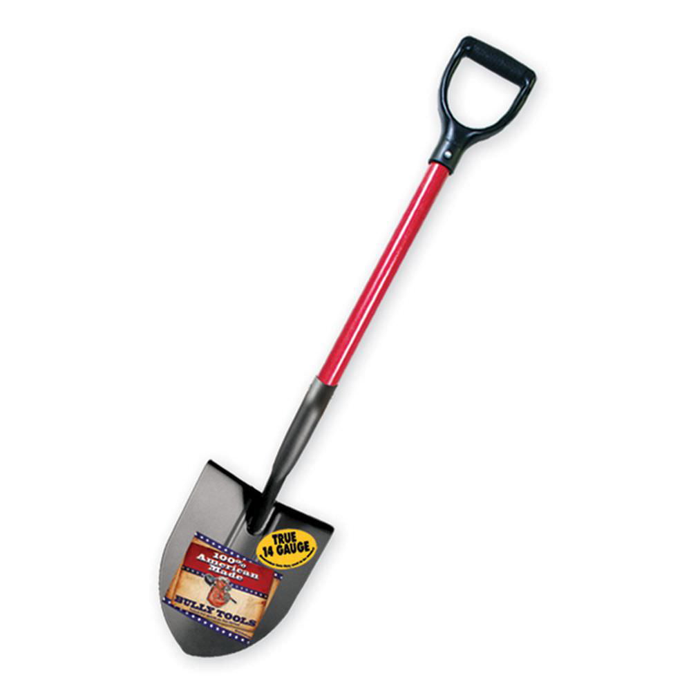 Renewed Bully Tools 92515 12-Gauge Round Point Shovel with Fiberglass Long Handle