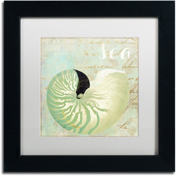 Trademark Fine Art "Turquoise Beach I" Canvas Art by Color Bakery White Matte, Black Frame