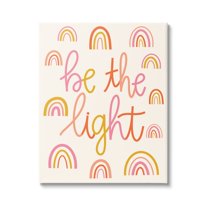 Stupell Industries Be The Light Saying Bold Rainbow Stripes Pattern Canvas Wall Art, 30 x 40, Design by Taylor Shannon Designs