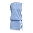 thumbnail image 5 of MuXiKeJi Clothes 2026 Women's Summer 2 Piece Sets Casual Lounge Set Short Sleeve Tops Shirts Shorts Travel Beach Vacation Outfits, 5 of 6