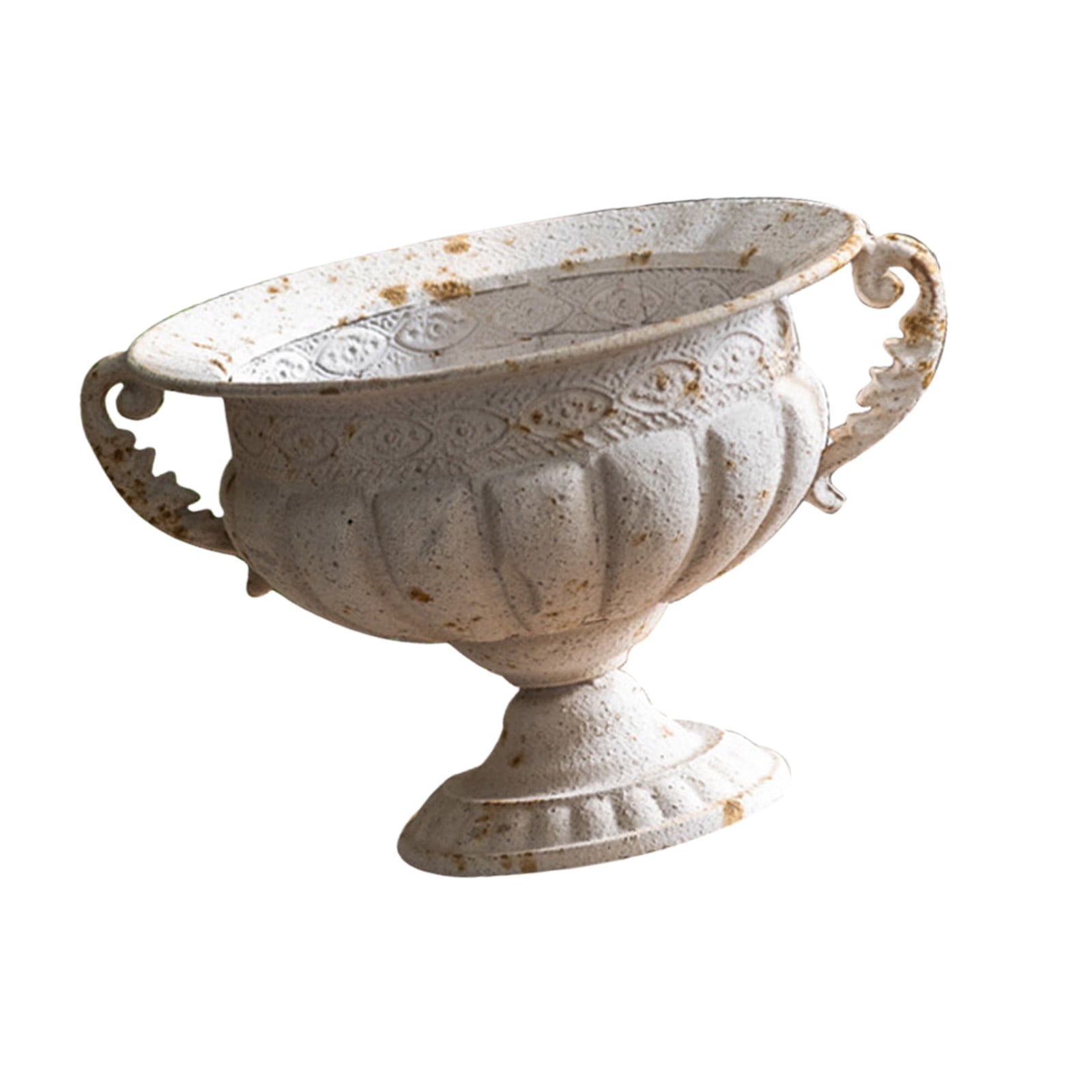 Iron Flower Pots Planter Decorative Urn With Embossed Relief Detail Adding Elegances To Porch Or Living Room Centerpiece