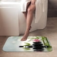 thumbnail image 4 of 1pc Zen Stones with Pink Lotus Absorbent Non-Slip Bathroom Thickened Flannel Rug Decor,Soft,Quick Drying,Suitable For Indoor/outdoor Use,Bathrooms,Bedrooms,Kitchens,Terrace,Laundry Rooms,16"x24", 4 of 9
