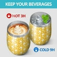 thumbnail image 4 of 12oz Stemless Wine Tumblers Yellow Lemon Fruit Shapes Orange Pattern Vacuum Insulated Stainless Steel Travel Tumbler Cups Mug with Lid and Straw for Champaign,Cocktail,Beer with Cleaning Brush, 4 of 5