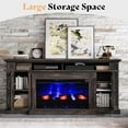 thumbnail image 5 of PLAUIN 70" Farmhouse Heavy Fireplace TV Stand with 33" Electric Fireplace, Dark Rustic Oak, 5 of 6
